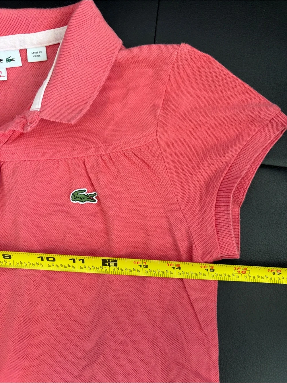 Lacoste Girls' Coral Pink Long Sleeve Tee and Polo Top Set. Two shirts